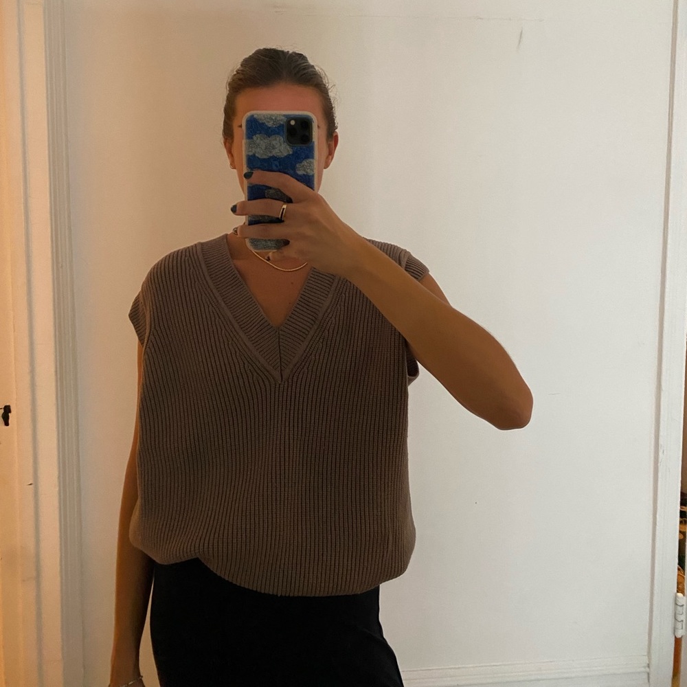 Zara brown/tan sweater vest